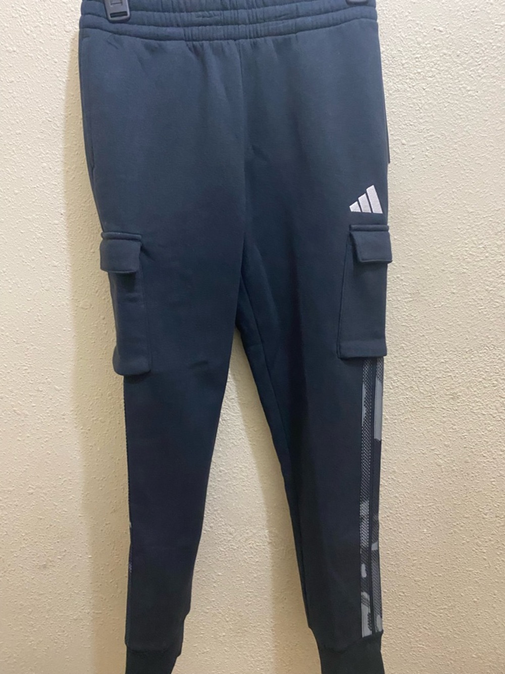 adidas Kids Cargo Joggers Navy with White Logo